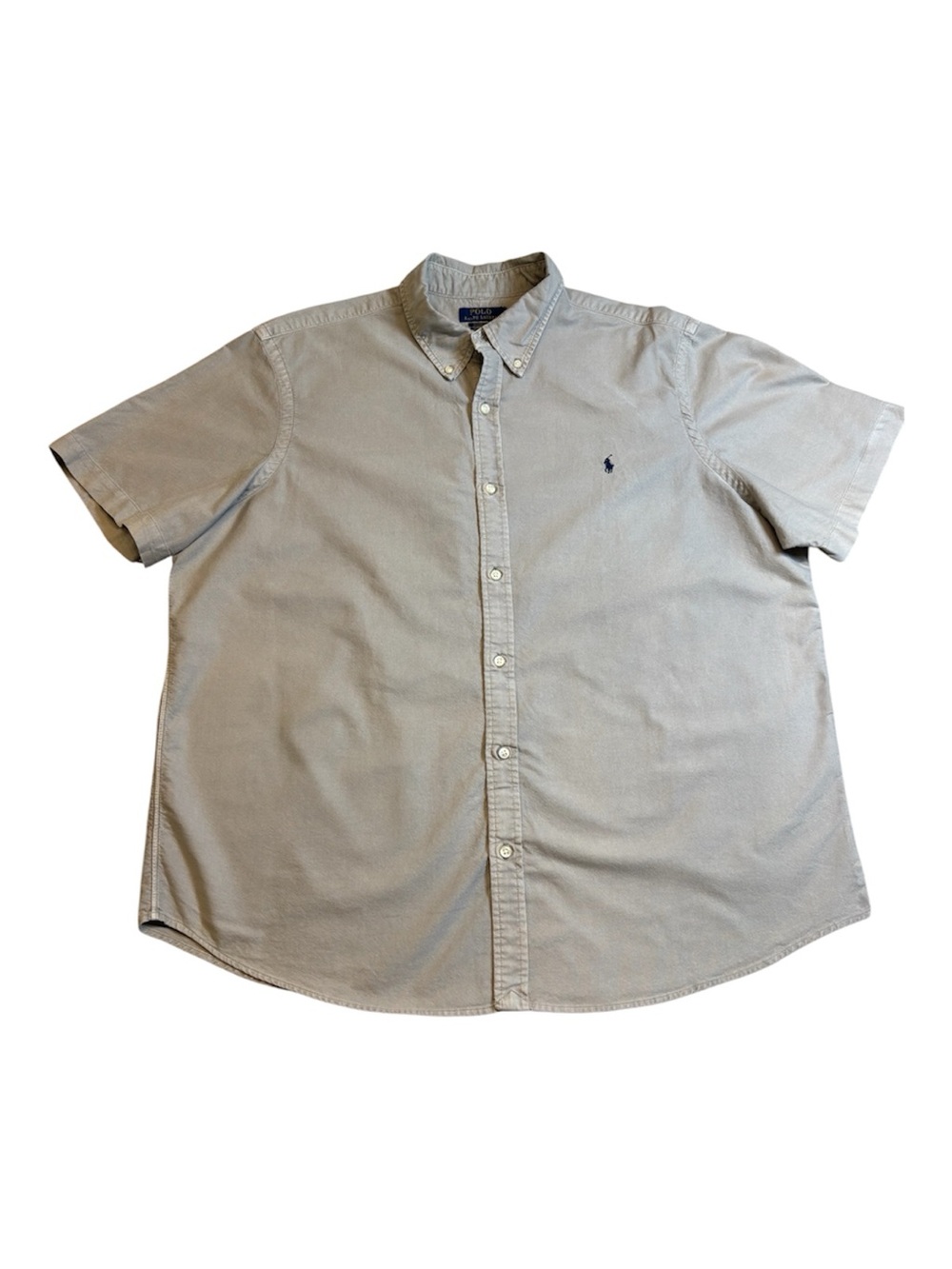 Polo Ralph Lauren Short Sleeve Button Down Shirt Beige Khaki Men's XL XXL